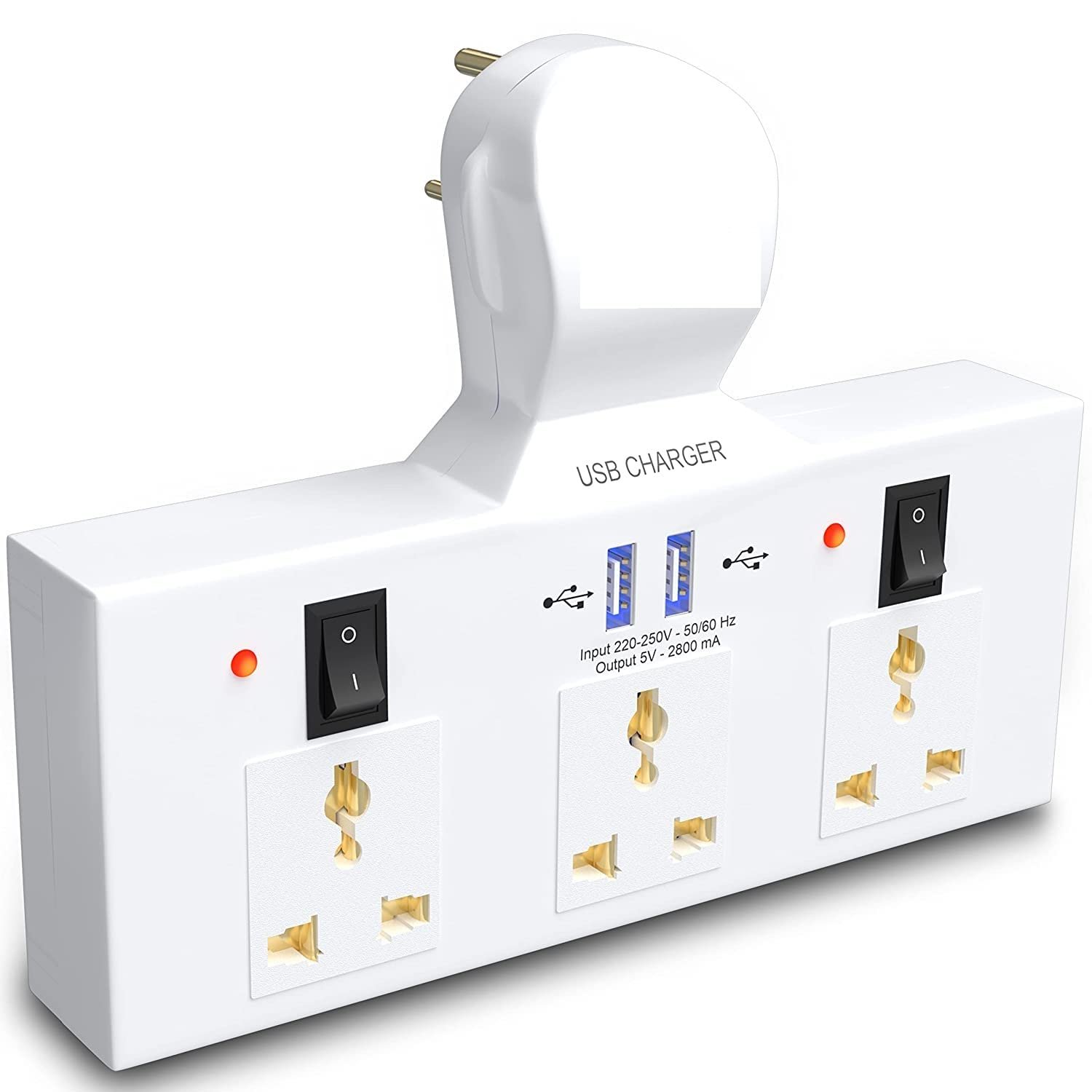 3+3 MULTIPLUG SOCKET WITH 2 USB PORT 7