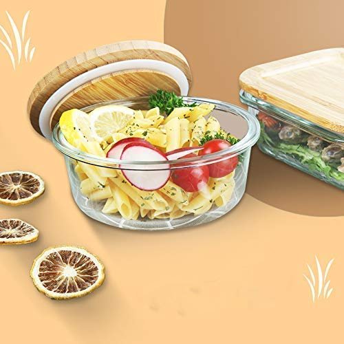 3 PCS GLASS BOWL ROUND WOODEN LID 4