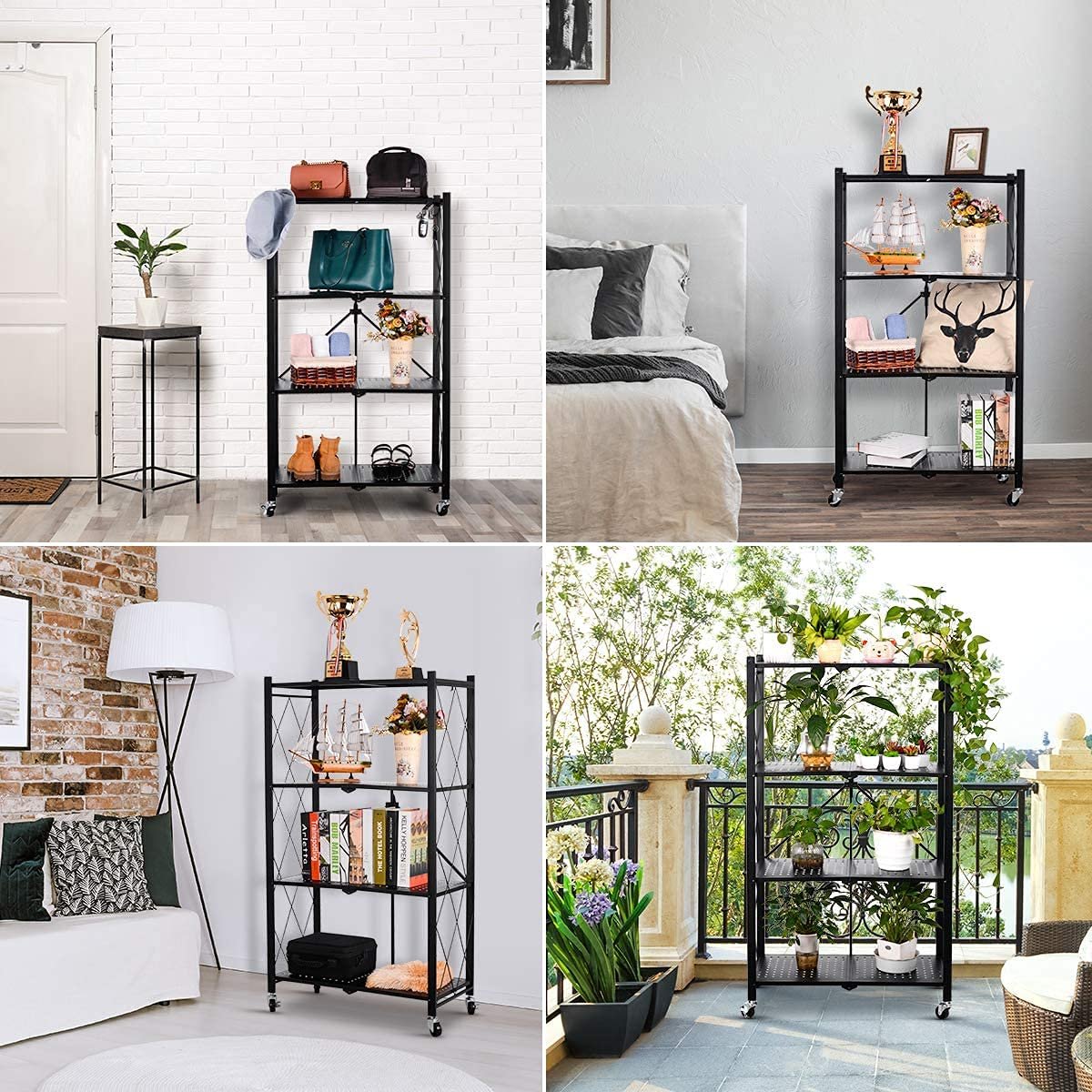 4 LAYER FOLDABLE KITCHEN RACK