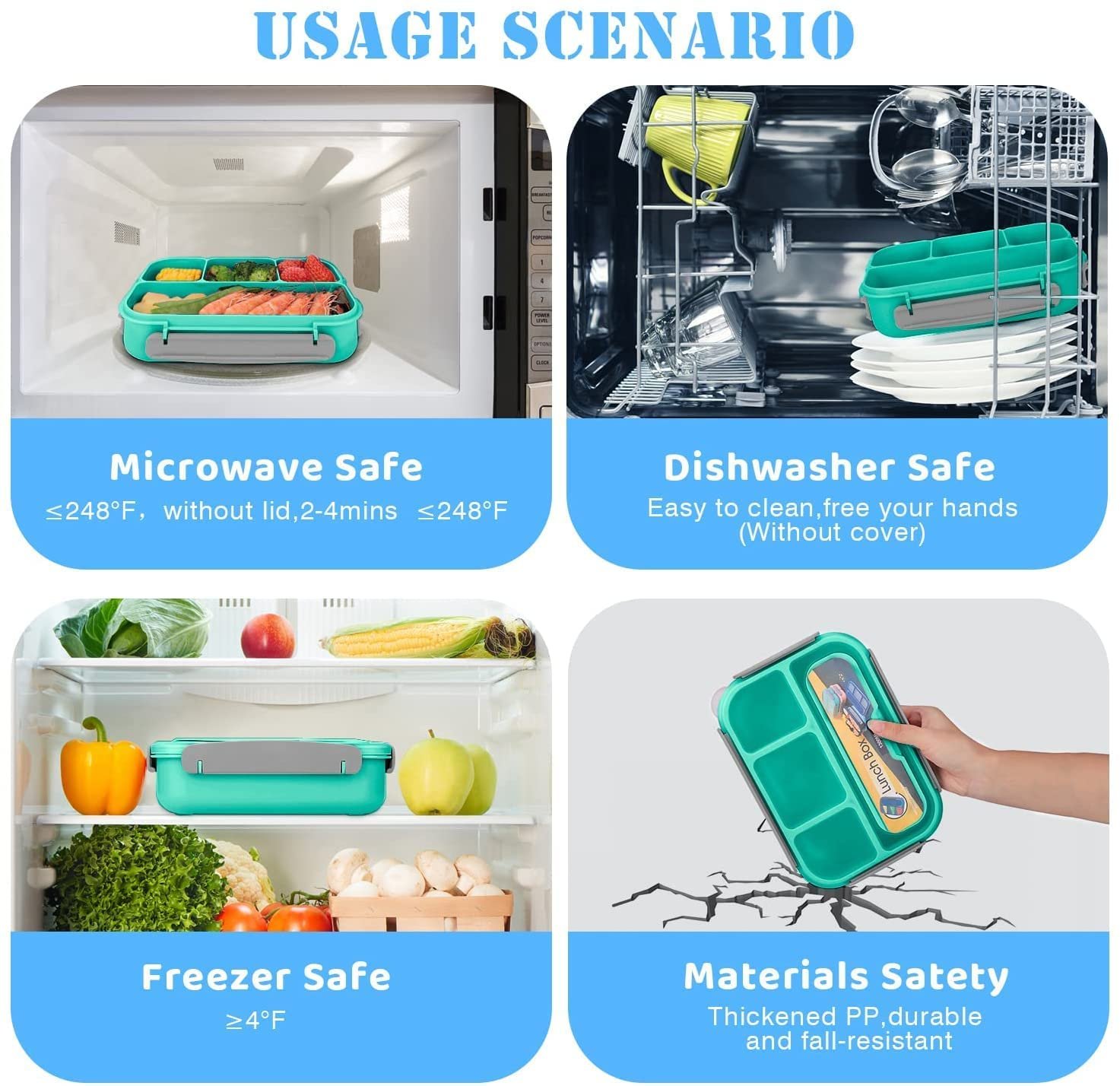 4 SECTION SQUARE LUNCH BOX 15
