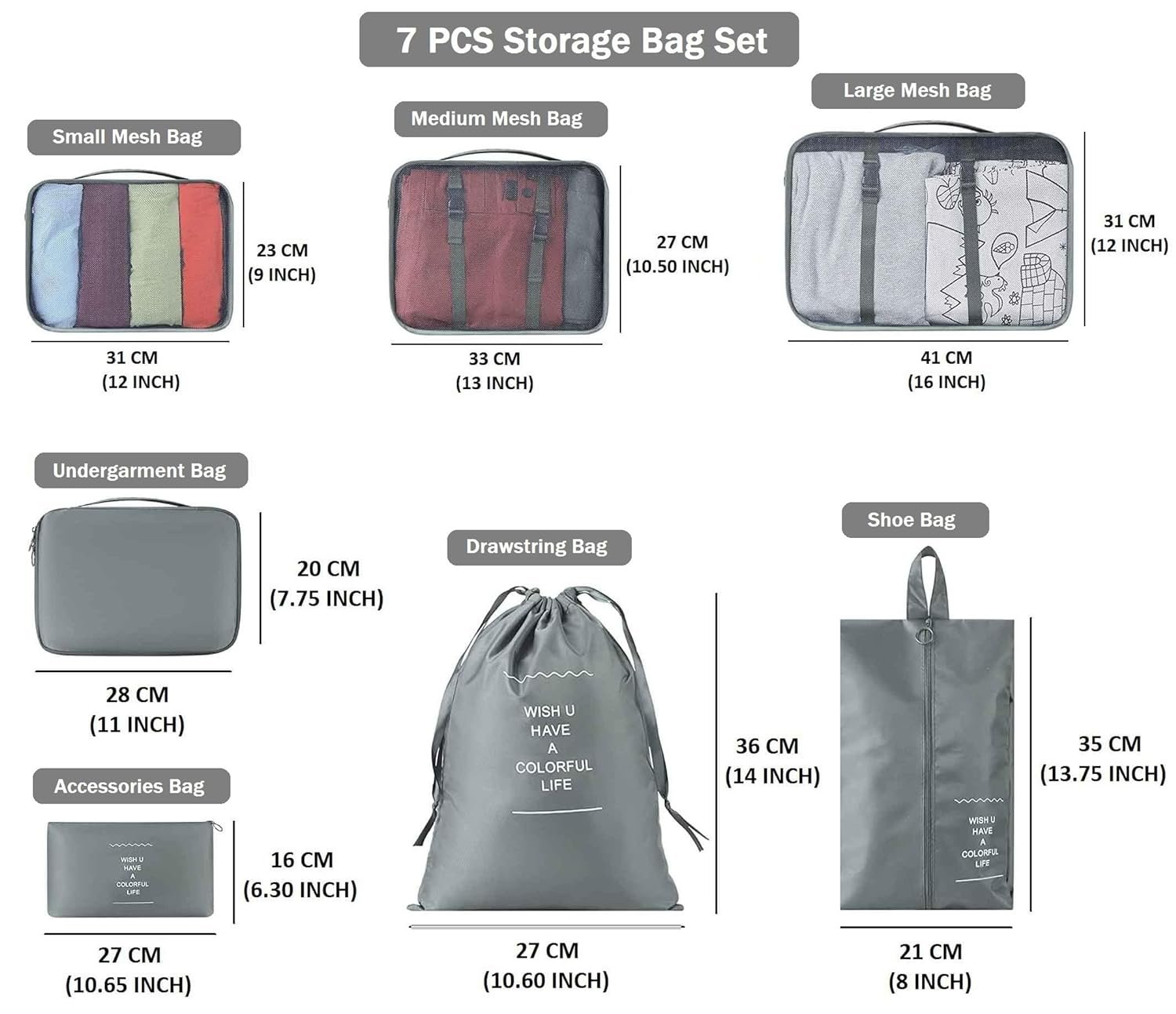 7 pcs Toiletry Bag 9