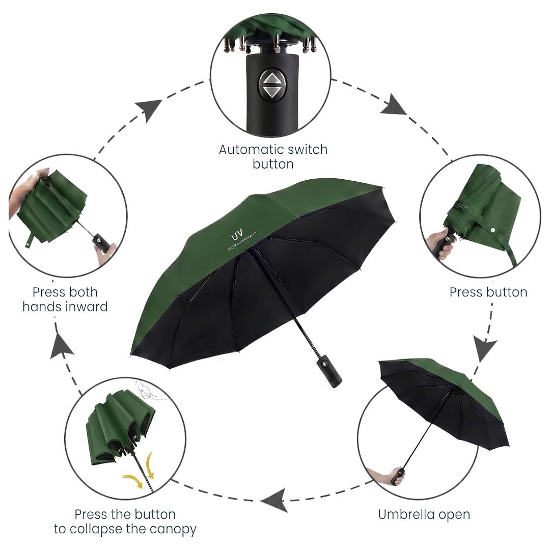 AUTOMATIC OPEN CLOSE UMBRELLA(GREEN) 9
