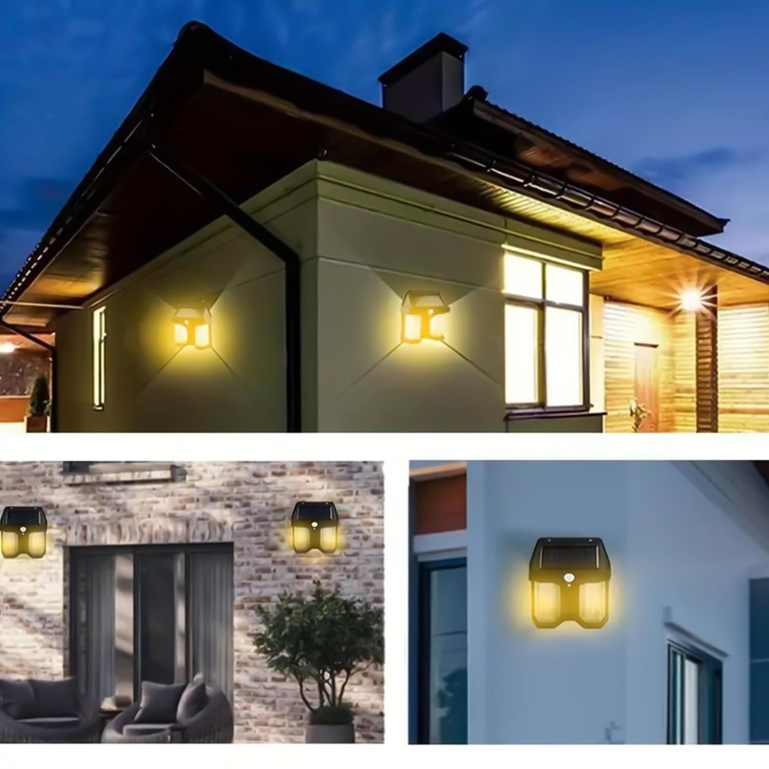 DUAL OUTDOOR SOLAR LIGHT WALL BULB 9