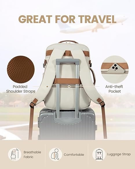 LARGE TRAVEL CARRY BAG  BEIGE BROWN 7