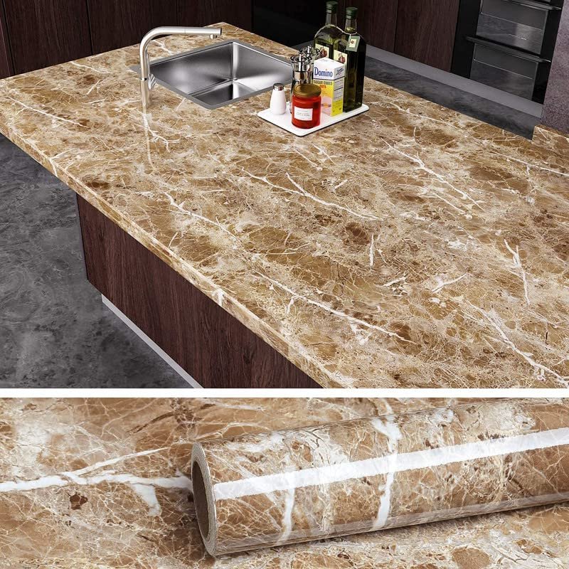 Light MARBLE ALUMINIUM FOIL KITCHEN STICKER PAPER(60*200CM)