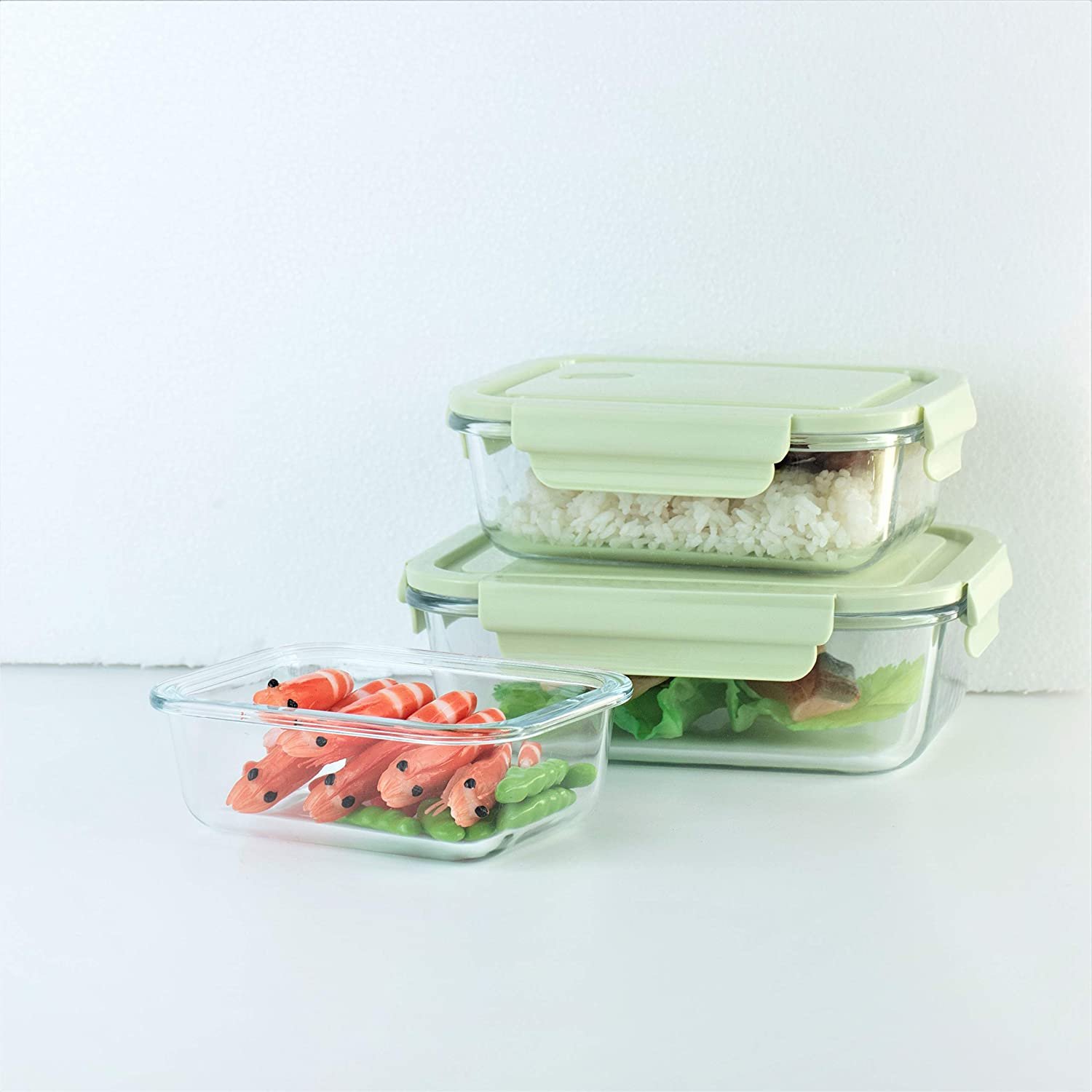 Rectangle Glass Lunch Box Set Of 3 11
