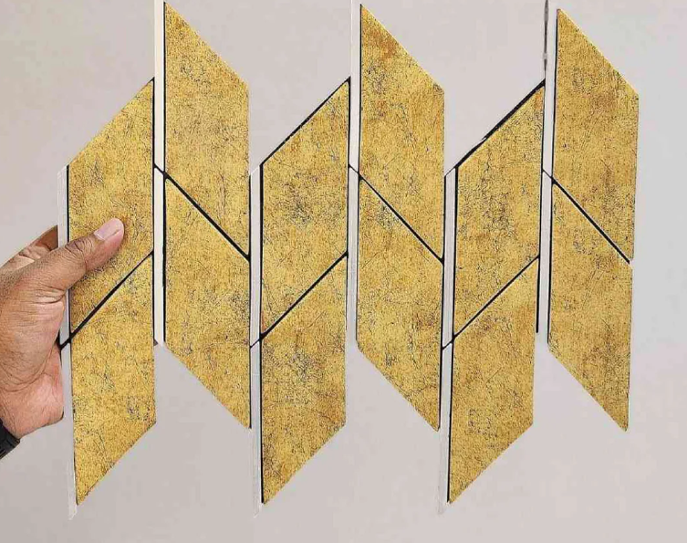 Rectangle Metal Tiles 3d wall paper