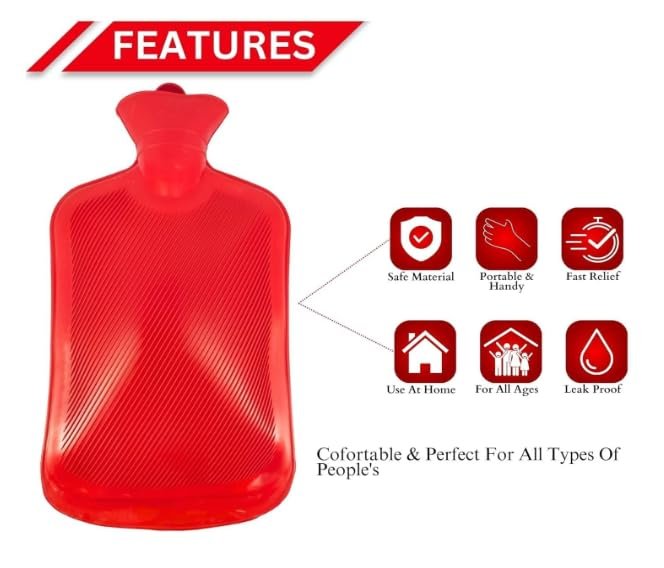RUBBER HOT WATER BAG 500ML 6