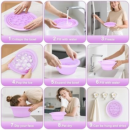 Silicone ice bowl face bath 2