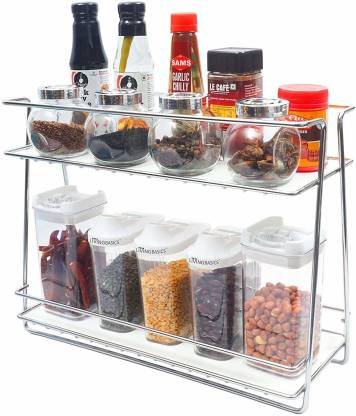SS 2 Layer Kitchen Masala Spice Rack With Box 5