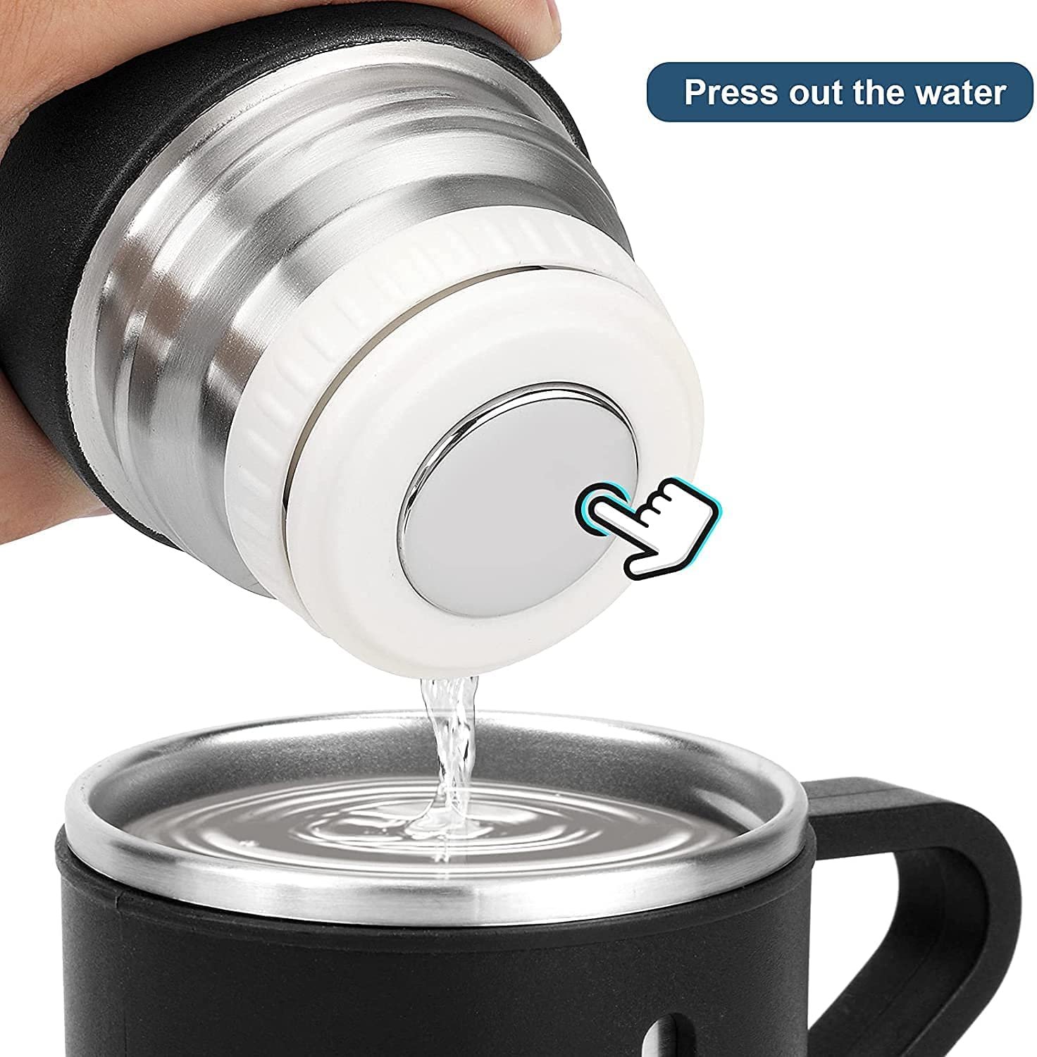 Steel Vacuum Flask Set with 3 Steel Cups Combo 7